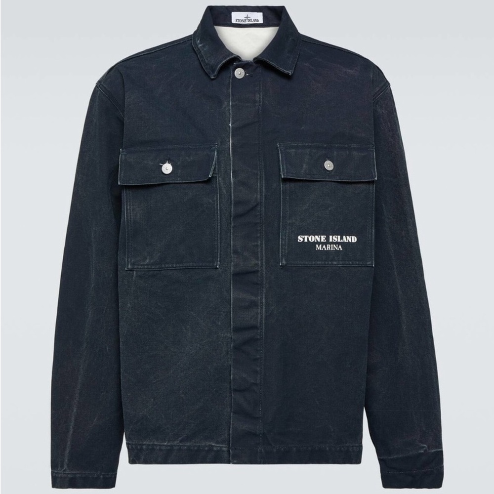 Stone Island Marina Denim Overshirt Navy Blue Size XXL Shirt Jacket Deadstock